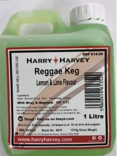 1L Reggae Keg, Lemon and Lime Flavour Alcoholic Drink 6.3% ABV