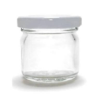 20 x Small 1oz, 30ml, 28g Mini Glass Jars with White Lids