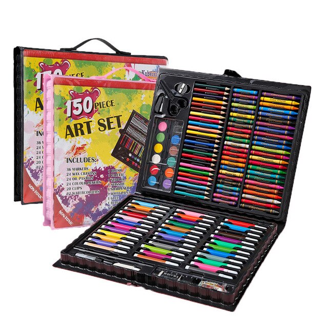 150/188/208pcs Art Set Painting Watercolor Drawing Tools Art Marker Brush  Pen Supplies Kids For Gift Box Office Stationery