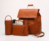 Waterproof Diaper Bag for Mommy Maternal PU Leather Nappy Backpack Baby Infant Organizer Changing Nursing Mom Pram Bag to Care