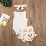 Baby Summer Clothing Newborn Infant Baby Girl Boy Costumes Clothes Sleeveless Floral Romper Shorts Outfits Set детская одежда
