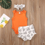 Baby Summer Clothing Newborn Infant Baby Girl Boy Costumes Clothes Sleeveless Floral Romper Shorts Outfits Set детская одежда
