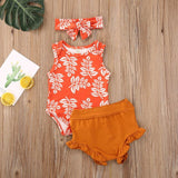 Baby Summer Clothing Newborn Infant Baby Girl Boy Costumes Clothes Sleeveless Floral Romper Shorts Outfits Set детская одежда