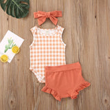 Baby Summer Clothing Newborn Infant Baby Girl Boy Costumes Clothes Sleeveless Floral Romper Shorts Outfits Set детская одежда