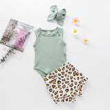 Baby Summer Clothing Newborn Infant Baby Girl Boy Costumes Clothes Sleeveless Floral Romper Shorts Outfits Set детская одежда