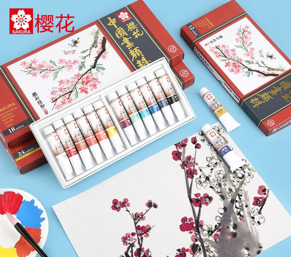 SAKURA XTCW Chinese Painting Pigment Watercolor Paint 12ML Hand Painted DIY for Artist Landscape Painting Art Supply