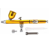 Airbrush 0.3mm Spray Gun Red/Gold Mini Metal Paint Sprayers Beauty Double Action Gravity Tool Cake Decorating Tools Car Airbrush