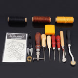 Leather Craftsman Tools for Making Leather Bags, Sewing Carving Printing Punching Cutting Tanned Leather Craft Tool Set Kit