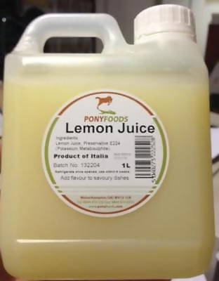 1 Litre Lemon Juice - Pony Foods ingredients for takeaway sauce kebab shops 1000 - 181141653338