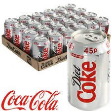 Diet Coca Cola Case of 24 cans, 330ml Diet Coke