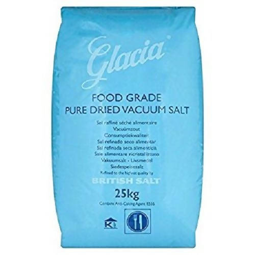 25kg PDV Glacia Pure Dried Vacuum Salt, Food Grade Bulk Pack Catering British