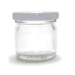 100 X 30ml small 1oz 28g Mini Glass Jam Jars with White Lids