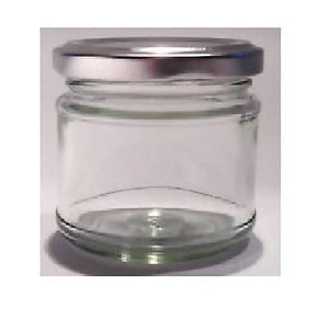 100 X 30ml small 1oz 28g Mini Glass Jam Jars with Silver Lids