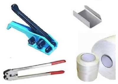 Complete Strapping, Banding, Wrapping Kit - Sealing Machine, Tensioner, Clamps 12mm