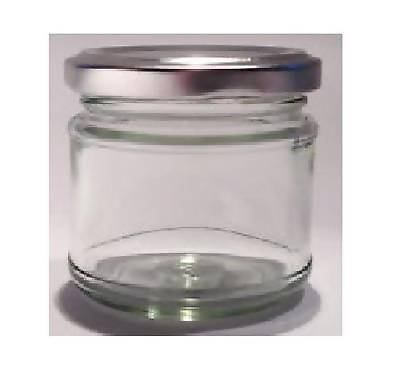 20 x Small 1oz, 30ml, 28g Mini Glass Jars with Silver Lids