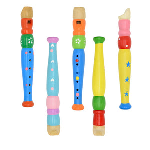 Wooden Kid Short Flute Sound Musical Instrument Early Education Develop Type 6-Holes Recorder Woodwind Musical Instruments
