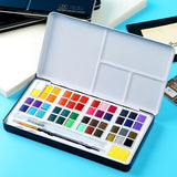 18/24/36/48 Colors Solid Water Color Paint Set Metal Iron Box Watercolor Painting Pigment Pocket Set For Drawing Art Supplies