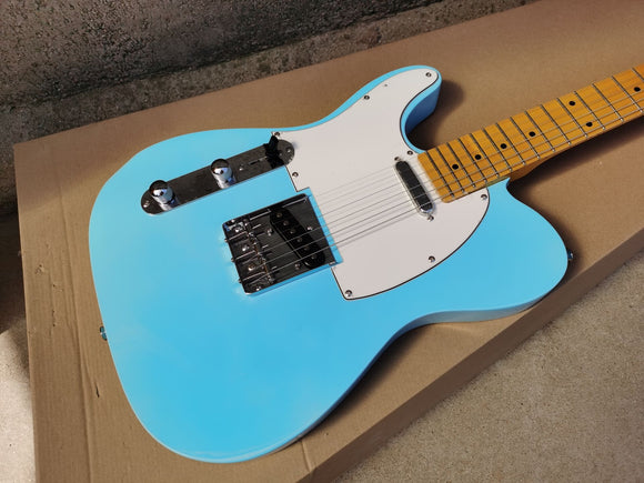 Chinese guitar factory custom TL light blue Left Handed Electric Guitar with White Pickguard  high quality free shipping 9