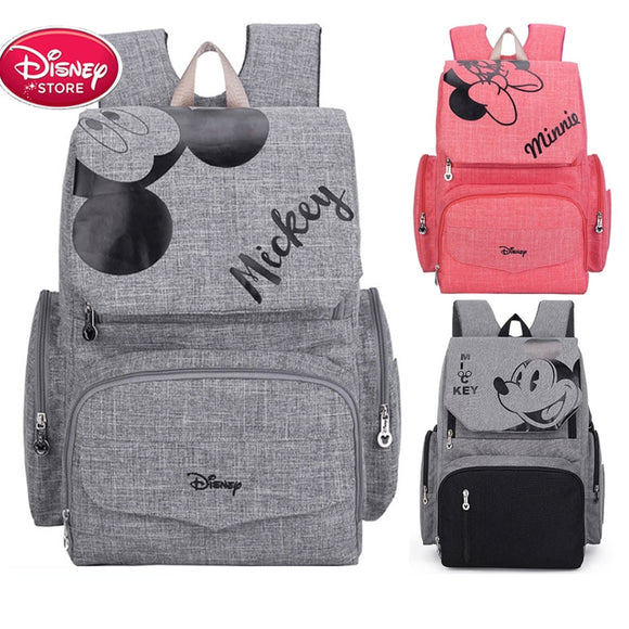 Disney Mickey Mouse Backpack Bag Mummy Diaper Bag Maternity for Baby Care Nappy Travel Bag Travel Stroller Free Hooks