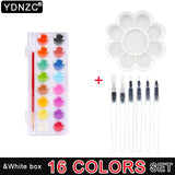 High Quality Solid Watercolor Paint With Wooden Pole Brush Pen Set Portable Water Brush Gouache Pigments School Art Stationery