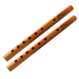 2PCS Chinese Traditional 6 Holes Bamboo Flute Vertical Flute Clarinet Student Musical Instrument Wooden Color For Kids Gift