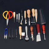Leather Craftsman Tools for Making Leather Bags, Sewing Carving Printing Punching Cutting Tanned Leather Craft Tool Set Kit