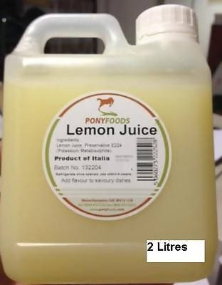 2 Litre Lemon Juice Pony Foods ingredients for takeaway sauce kebab shops 1 3 L